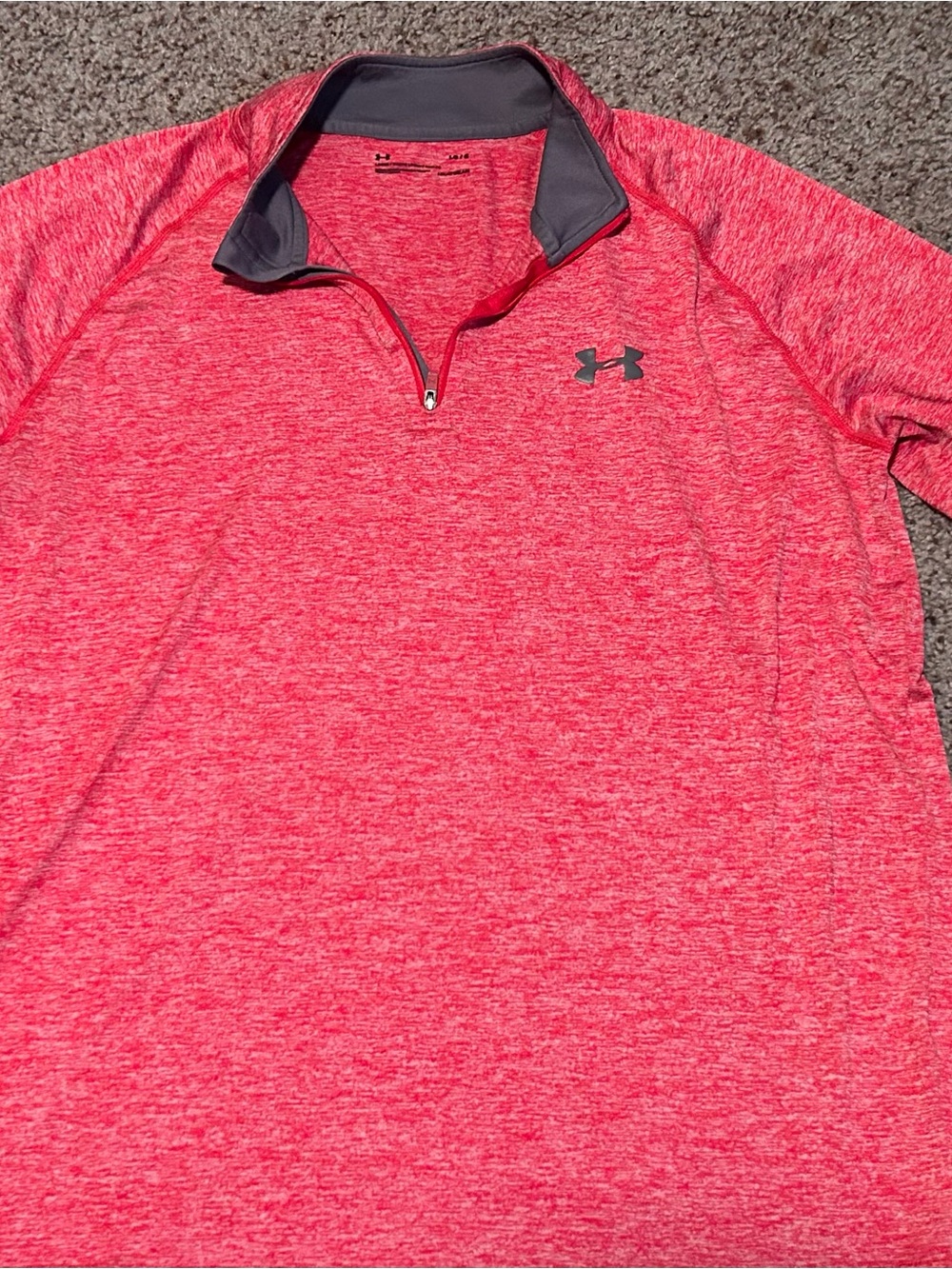 Under Armour Men's Heather Red 1/4 Zip Athletic Pullover
